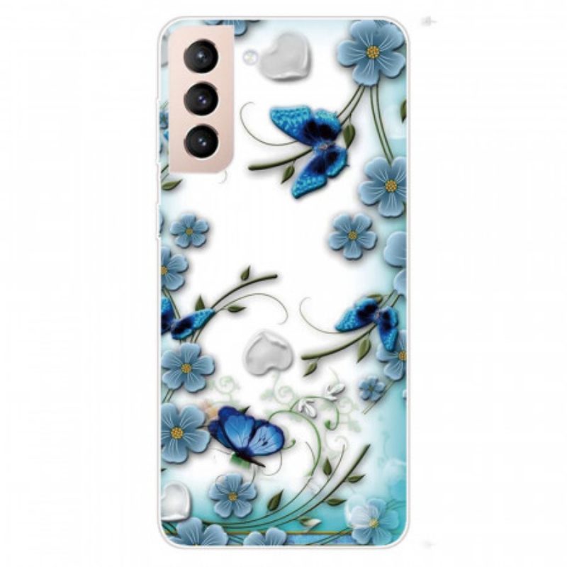 Cover Samsung Galaxy S22 Plus 5G Farfalle E Fiori Retrò