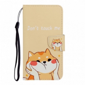 Custodia A Portafoglio Samsung Galaxy S22 Plus 5G Gatto Non Toccarmi Con La Cinghia
