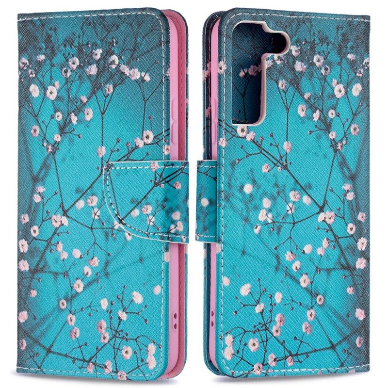 Custodia in pelle Samsung Galaxy S22 Plus 5G Albero In Fiore
