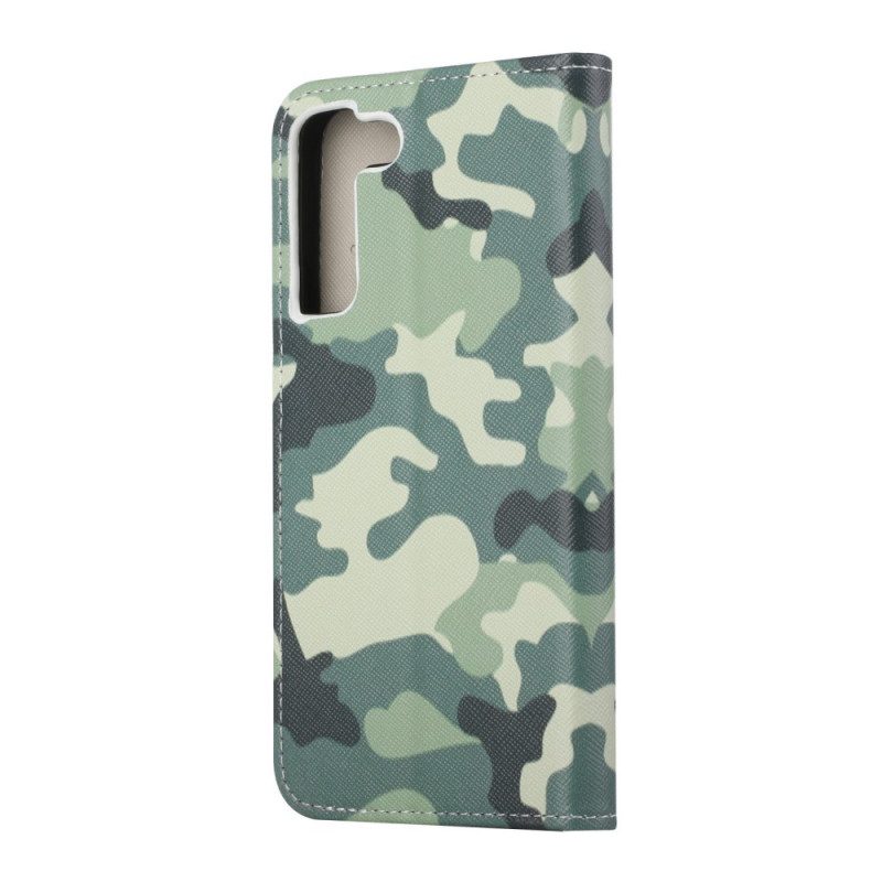 Custodia in pelle Samsung Galaxy S22 Plus 5G Camuffamento Militare