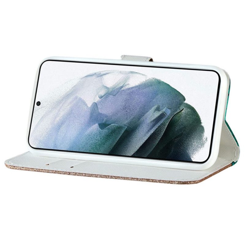 Custodia in pelle Samsung Galaxy S22 Plus 5G Diamanti Coccodrillo