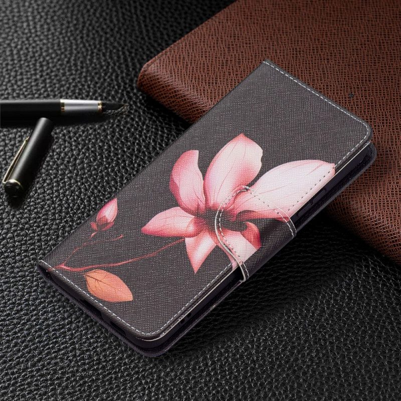 Custodia in pelle Samsung Galaxy S22 Plus 5G Fiore Rosa