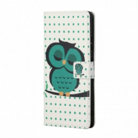 Custodia in pelle Samsung Galaxy S22 Plus 5G Gufo Addormentato
