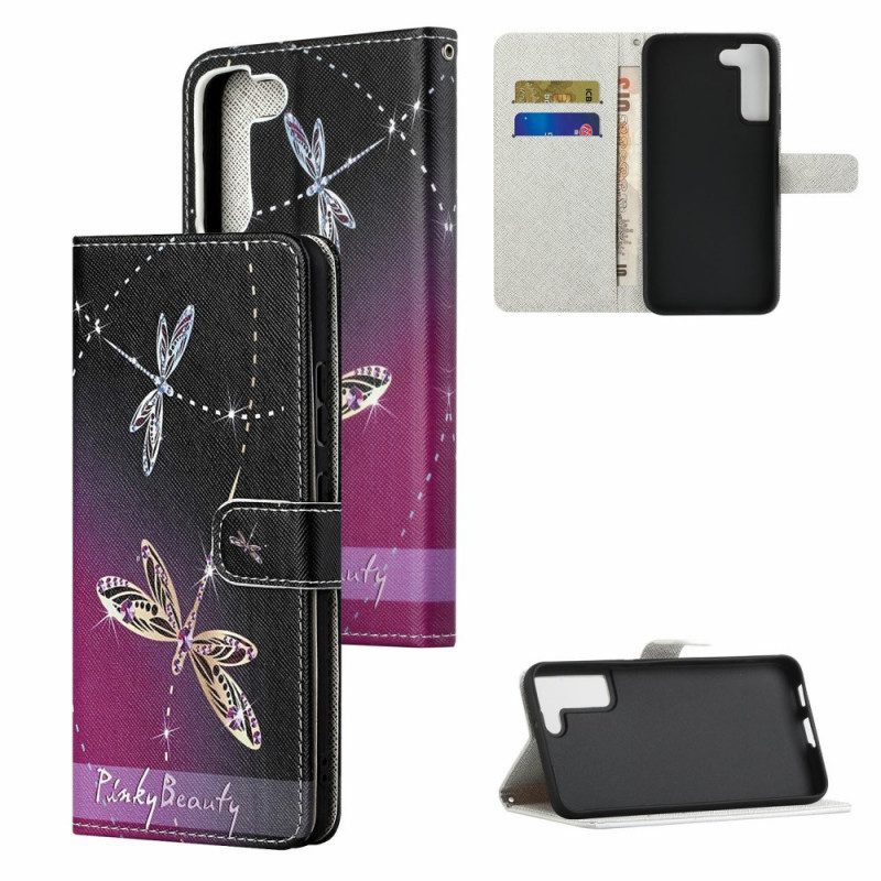 Custodia in pelle Samsung Galaxy S22 Plus 5G Libellule Strappy