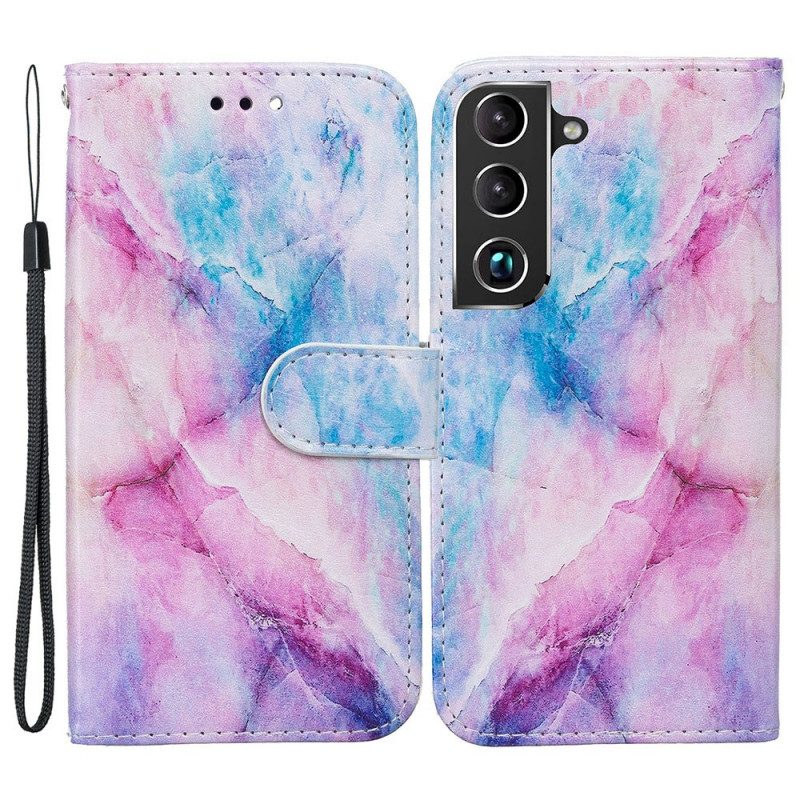 Custodia in pelle Samsung Galaxy S22 Plus 5G Marmo Intenso