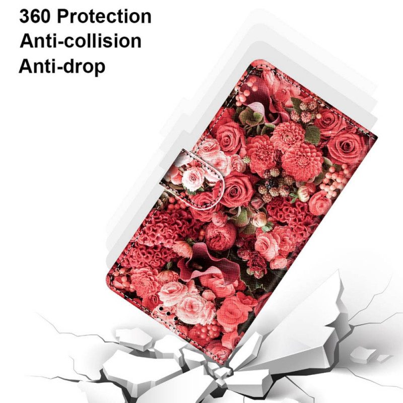 Custodia in pelle Samsung Galaxy S22 Plus 5G Romanticismo Floreale