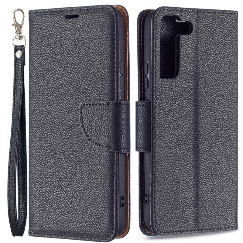 Folio Cover Samsung Galaxy S22 Plus 5G Custodia in pelle Litchi Rabat Obliquo