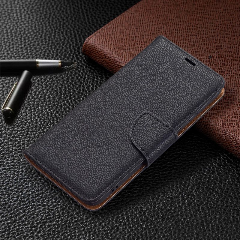 Folio Cover Samsung Galaxy S22 Plus 5G Custodia in pelle Litchi Rabat Obliquo