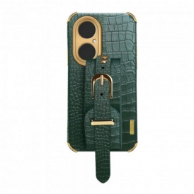 Cover Huawei P50 Pro Cinturino In Cocco