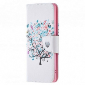Custodia in pelle Huawei P50 Pro Albero Fiorito