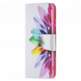 Custodia in pelle Huawei P50 Pro Fiore Dell'acquerello