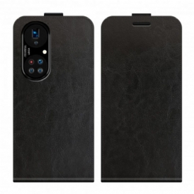 Custodia in pelle Huawei P50 Pro Folio Cover Ribalta Verticale Effetto Pelle