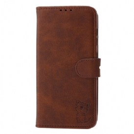 Custodia in pelle Huawei P50 Pro Gattino In Ecopelle