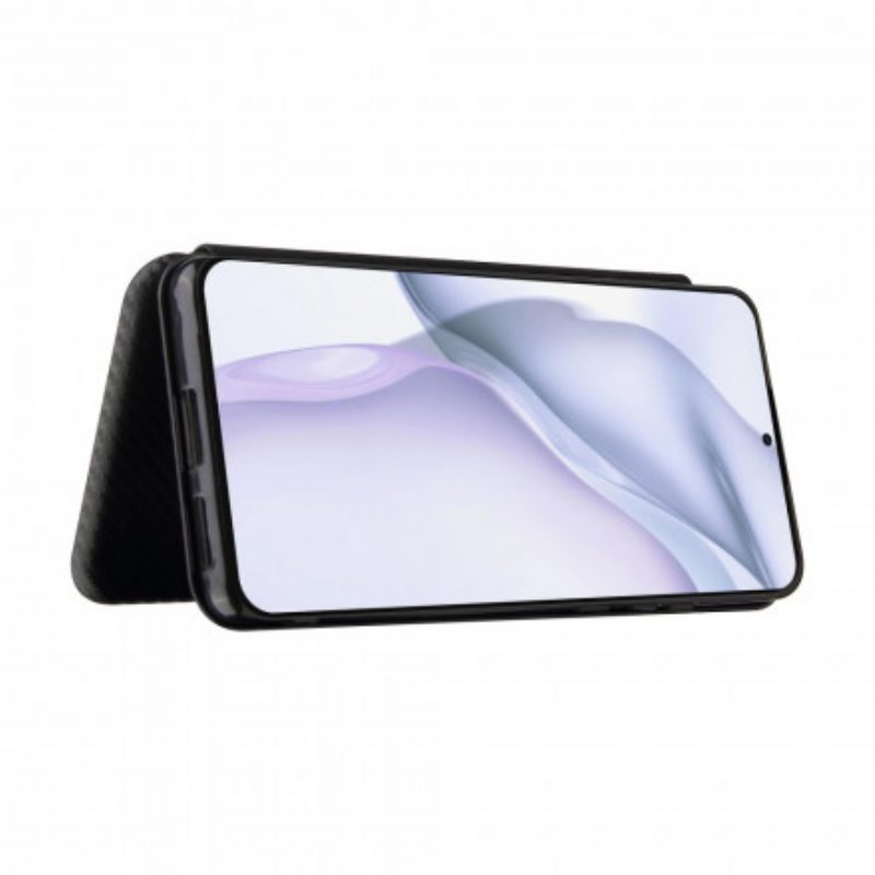 Folio Cover Huawei P50 Pro Custodia in pelle Fibra Di Carbonio