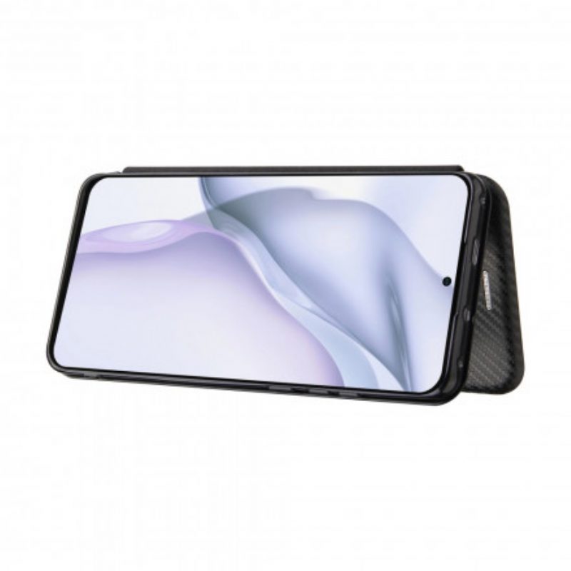 Folio Cover Huawei P50 Pro Custodia in pelle Fibra Di Carbonio