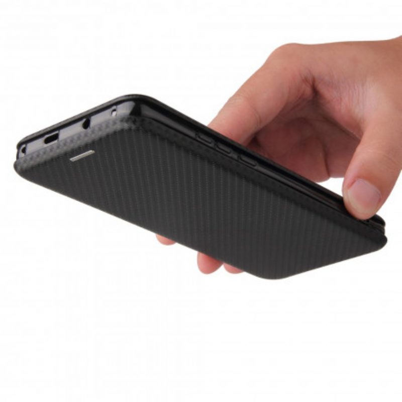 Folio Cover Huawei P50 Pro Custodia in pelle Fibra Di Carbonio