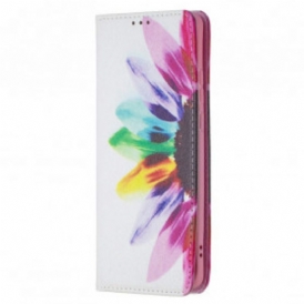 Folio Cover Huawei P50 Pro Custodia in pelle Fiore Dell'acquerello
