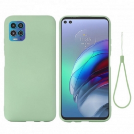 Cover Moto G100 Silicone Liquido Con Cordino