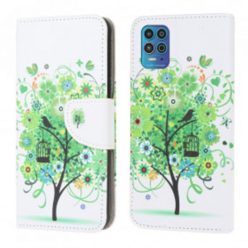 Custodia in pelle Moto G100 Albero In Fiore