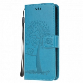 Custodia in pelle Moto G100 Perizoma Albero E Gufi