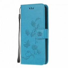 Custodia in pelle Moto G100 Perizoma Farfalle E Fiori
