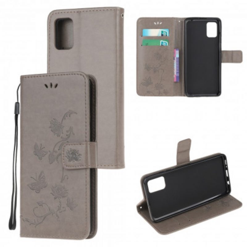 Custodia in pelle Moto G100 Perizoma Farfalle E Fiori