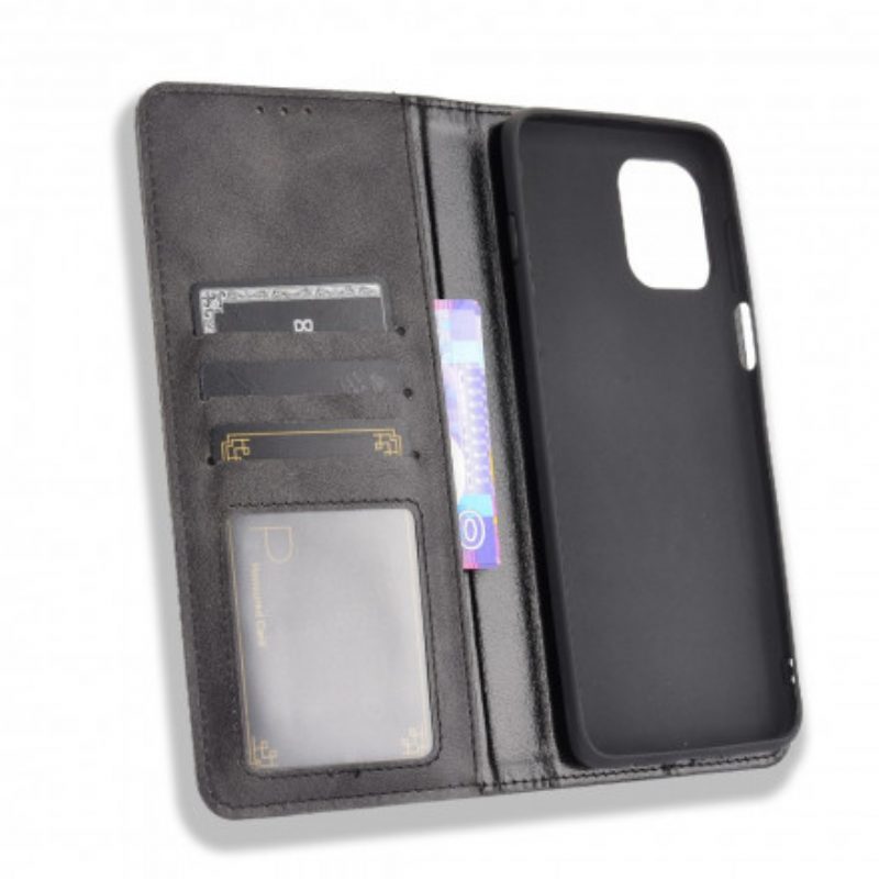Folio Cover Moto G100 Custodia in pelle Effetto Pelle Vintage Stilizzato