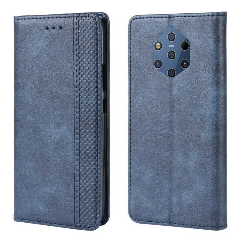 Folio Cover Nokia 9 PureView Custodia in pelle Effetto Pelle Vintage Stilizzato