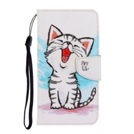 Custodia A Portafoglio Huawei P40 Lite E Gattino Strappy