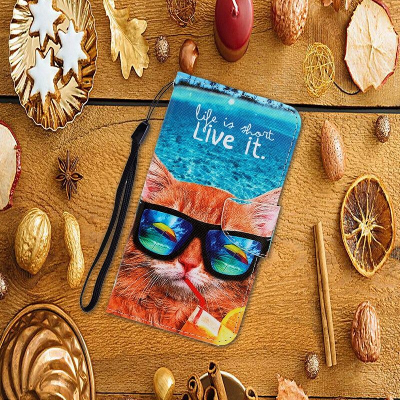 Custodia in pelle Huawei P40 Lite E Cat Live It Strappy