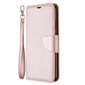 Custodia in pelle Huawei P40 Lite E Folio Cover Litchi Rabat Obliquo