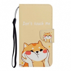 Custodia in pelle Huawei P40 Lite E Gatto Non Toccarmi Con La Cinghia