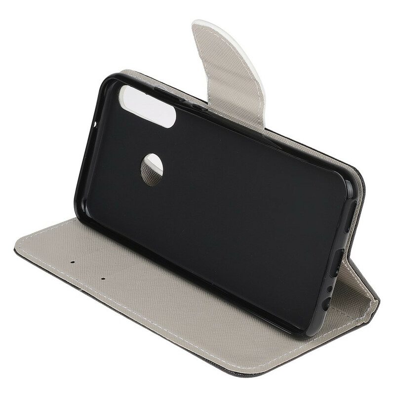 Custodia in pelle Huawei P40 Lite E Gufi Multipli