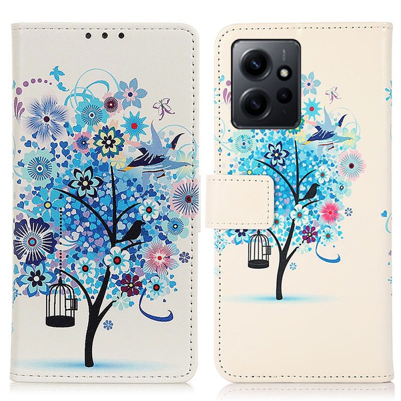Custodia in pelle Xiaomi Redmi Note 12 4G Albero Con Fogliame Colorato