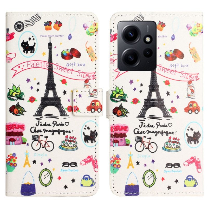 Custodia in pelle Xiaomi Redmi Note 12 4G Amo Parigi