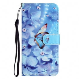 Custodia in pelle Xiaomi Redmi Note 12 4G Cinturino Blu