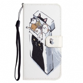 Custodia in pelle Xiaomi Redmi Note 12 4G Perizoma Gatti