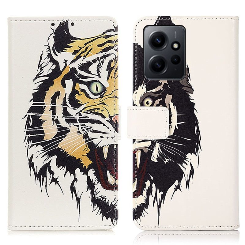 Custodia in pelle Xiaomi Redmi Note 12 4G Tigre Feroce