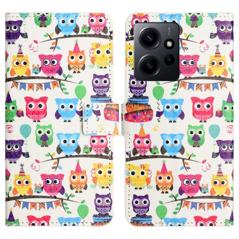 Custodia in pelle Xiaomi Redmi Note 12 4G Tribù Del Gufo