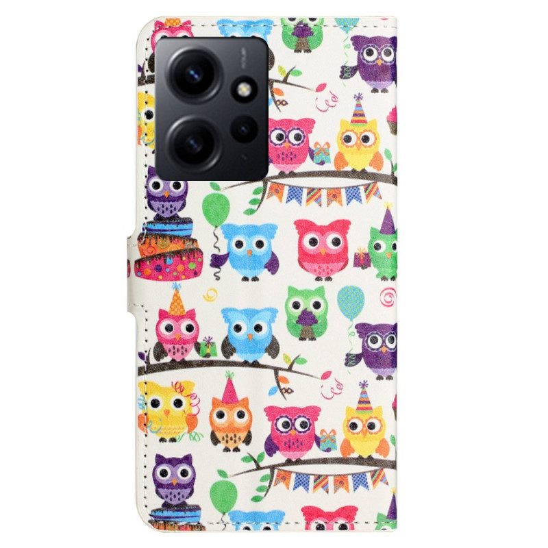 Custodia in pelle Xiaomi Redmi Note 12 4G Tribù Del Gufo