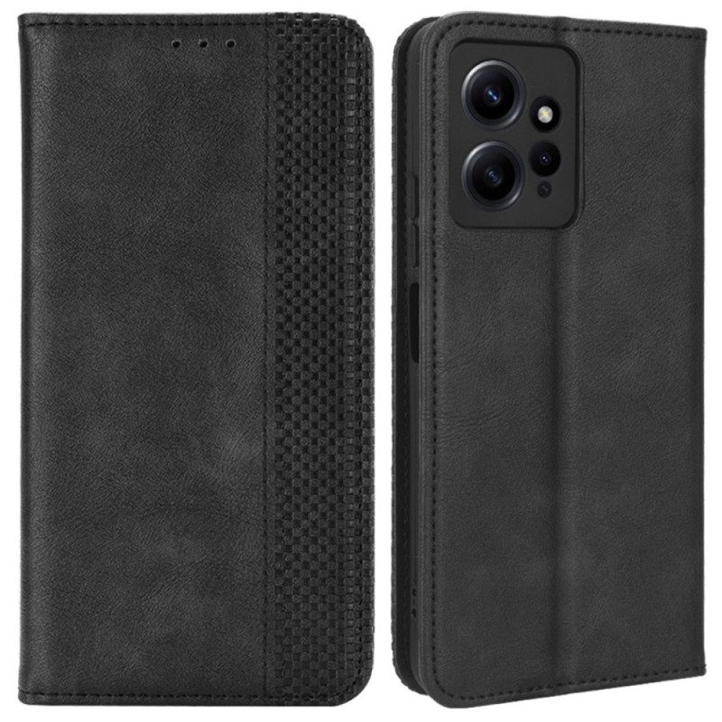 Folio Cover Xiaomi Redmi Note 12 4G Custodia in pelle Stile Stilizzato In Pelle
