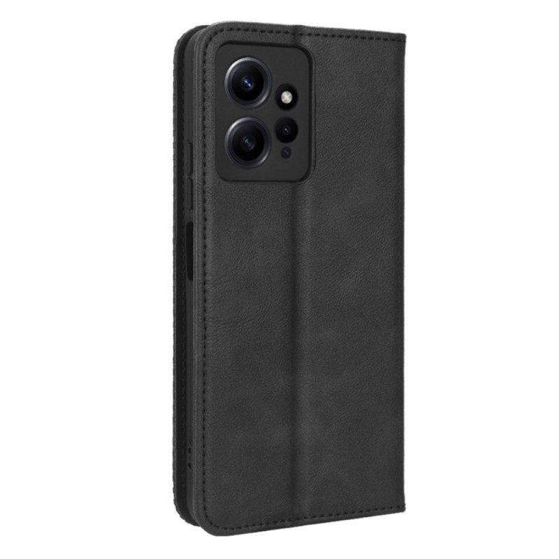 Folio Cover Xiaomi Redmi Note 12 4G Custodia in pelle Stile Stilizzato In Pelle