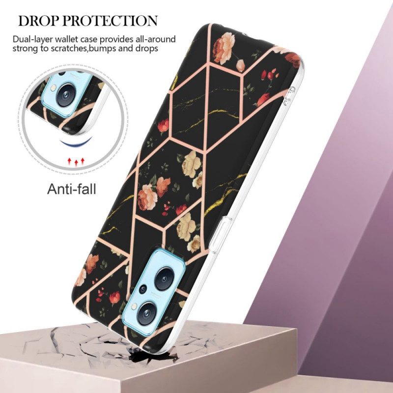 Cover Realme 9i Marmo Geometrico E Fiori