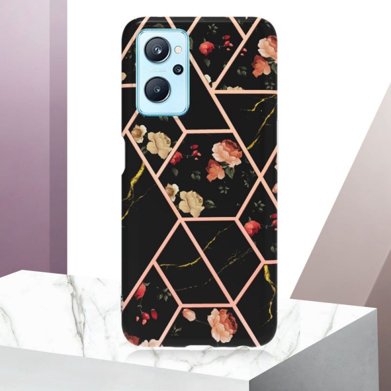Cover Realme 9i Marmo Geometrico E Fiori