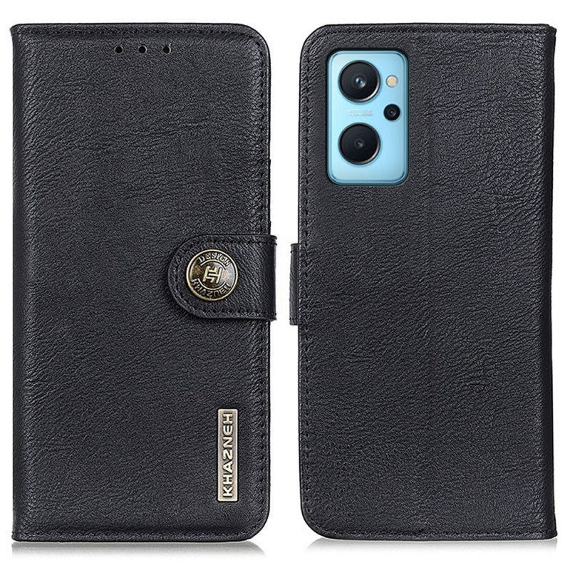 Custodia in pelle Realme 9i Bottone In Ecopelle Khazneh