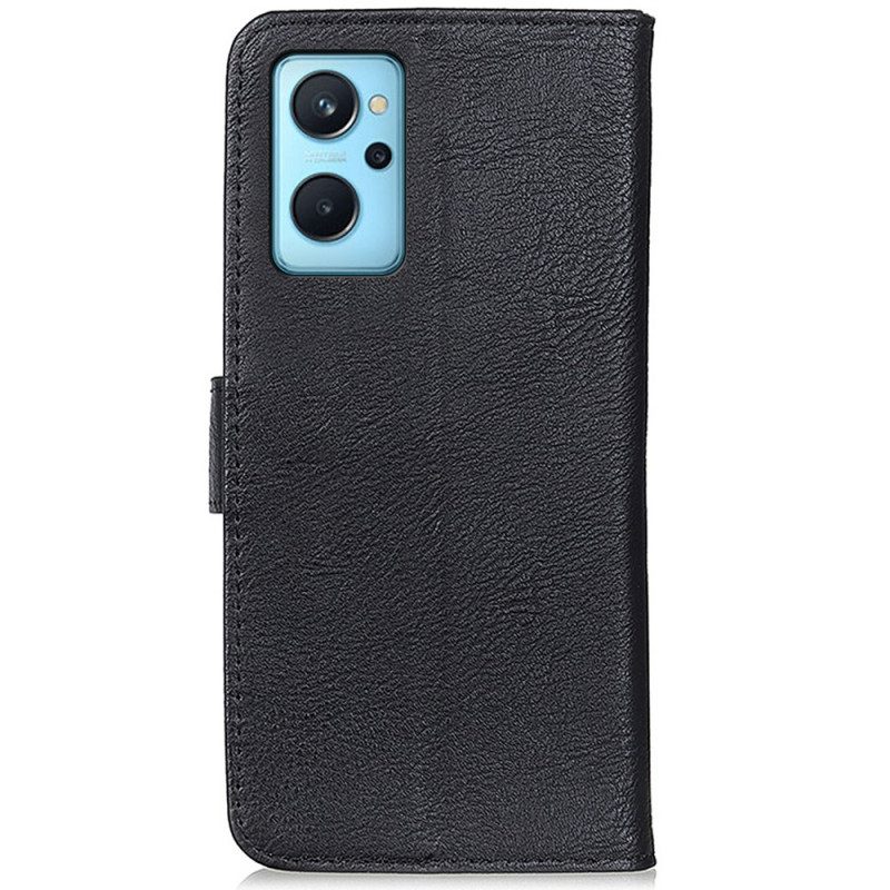Custodia in pelle Realme 9i Bottone In Ecopelle Khazneh
