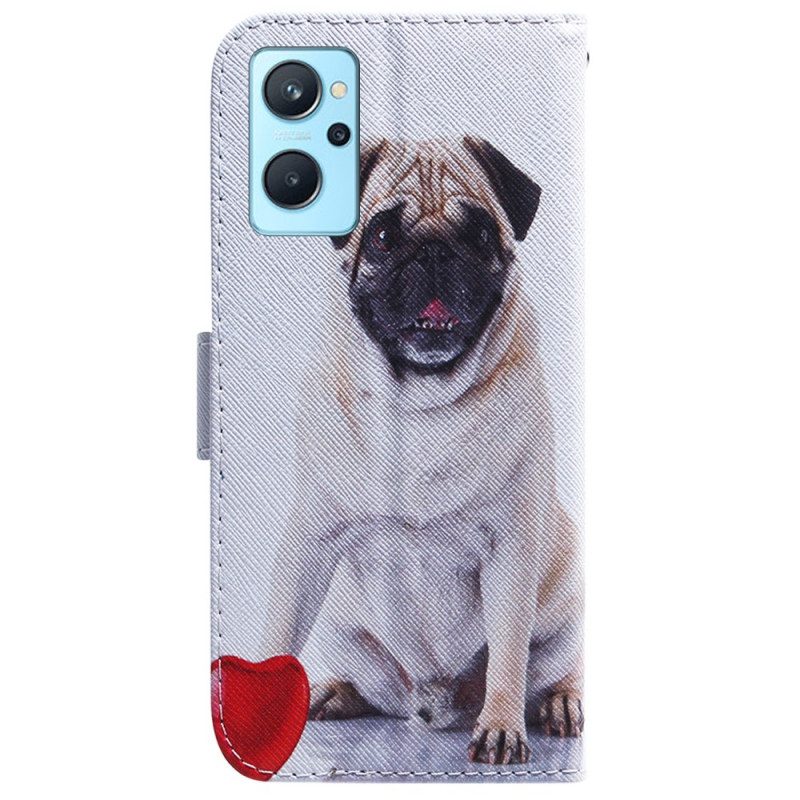 Custodia in pelle Realme 9i Cane Carlino