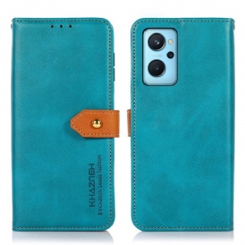 Custodia in pelle Realme 9i Chiusura Dorata Bicolore Khazneh