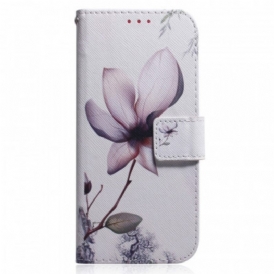 Custodia in pelle Realme 9i Fiore Rosa