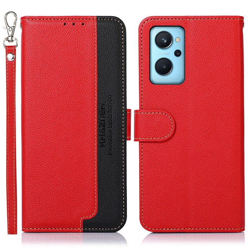 Custodia in pelle Realme 9i Portafoglio Bicolore